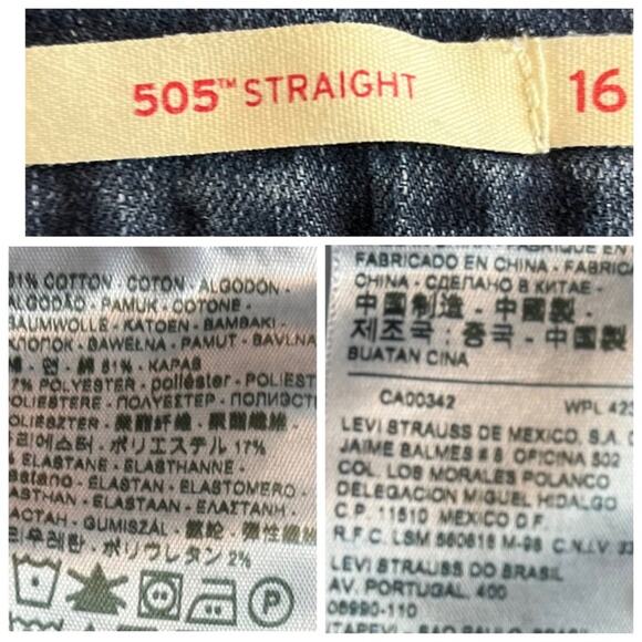 Levi’s 505 Straight Leg Dark Wash Mid Rise Jeans Women's Plus Size 16 - Picture 6 of 7